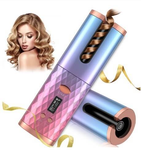 Hair Curler Automatic with advanced technology, purple design, easy curls for perfect styling, anti-scalding, rechargeable, portable.