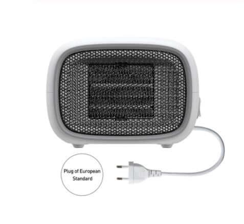 Home Depot Mini Heater with European standard plug, compact and efficient for cozy home heating.