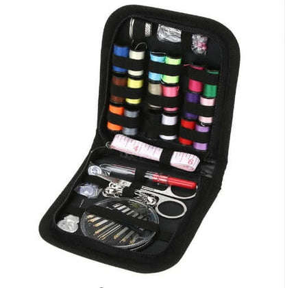 Colorful Home Sewing Kit with threads, scissors, needles, and accessories, perfect for all your sewing projects.