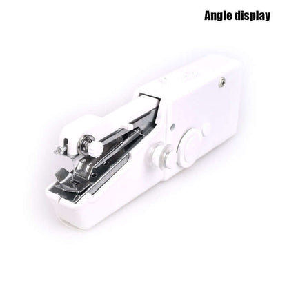 Home Sewing Kit portable sewing machine displayed from an angle, perfect for quick repairs and crafting.