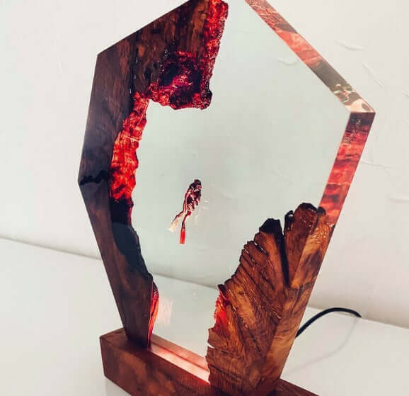 Luminous Diver Night Lamp with a unique design, perfect for adding style and functionality to your bedroom or cozy home space.