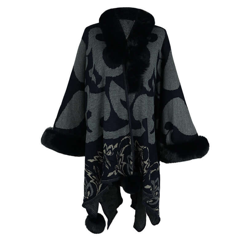 Stylish Faux Fur Shawl featuring elegant design, perfect for adding warmth and sophistication to any outfit.