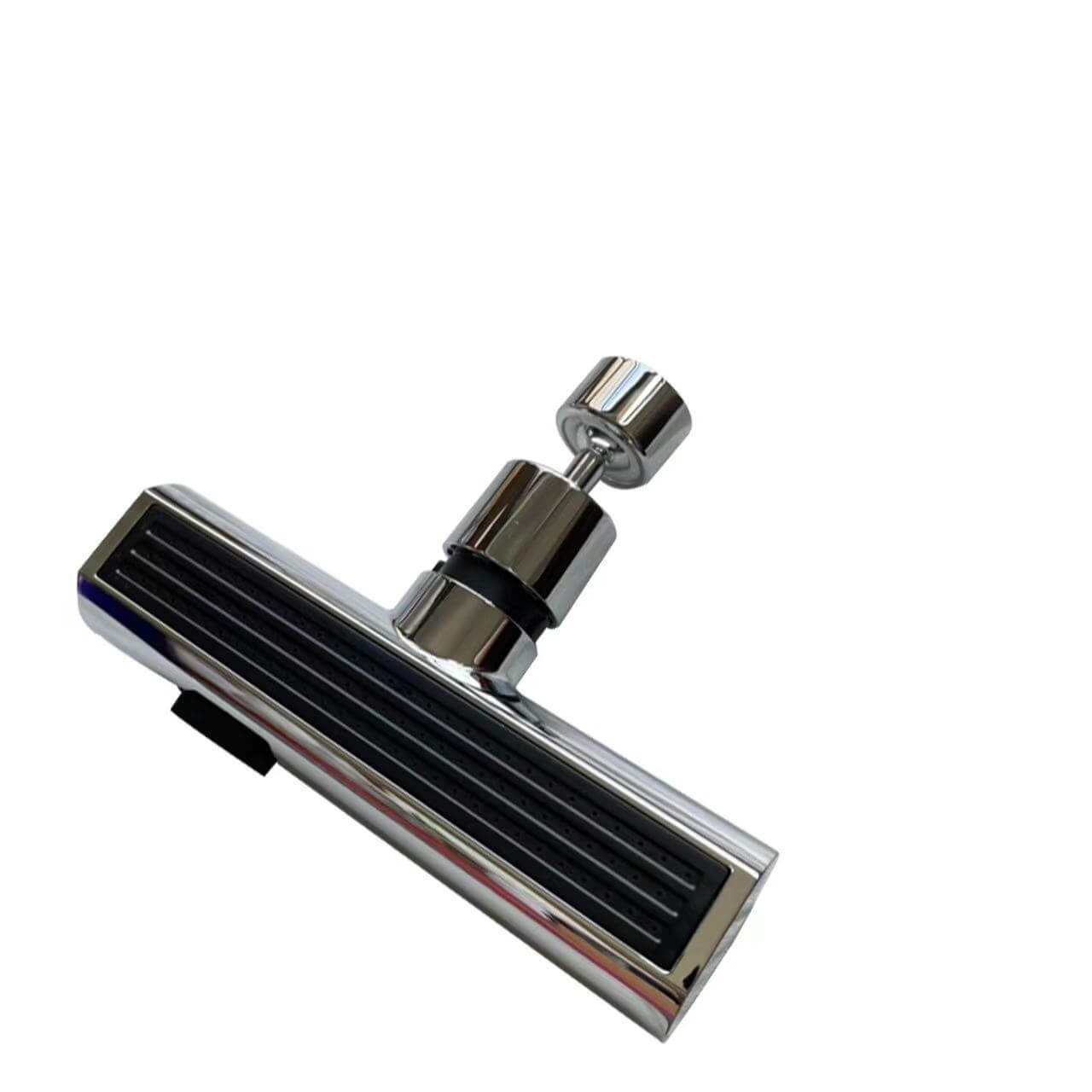 Polished chrome waterfall kitchen faucet sprayer head with sleek design for enhanced kitchen aesthetics.