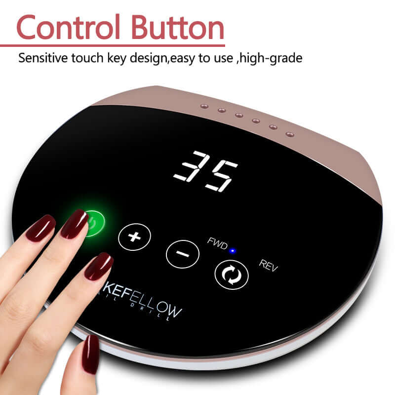 Nail Drill Machine control panel with touch button interface for precision nail care and polishing.