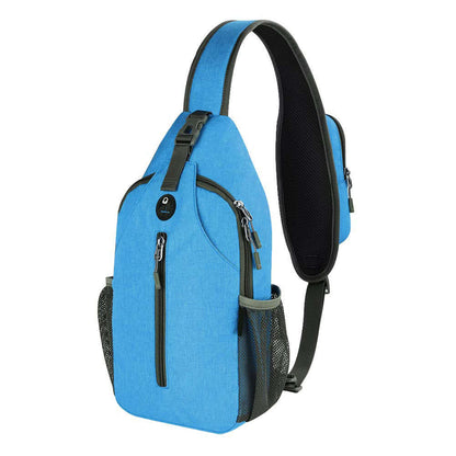 Blue Outdoor Crossbody Shoulder Bag with sleek design and durable nylon material, perfect for comfort during excursions.