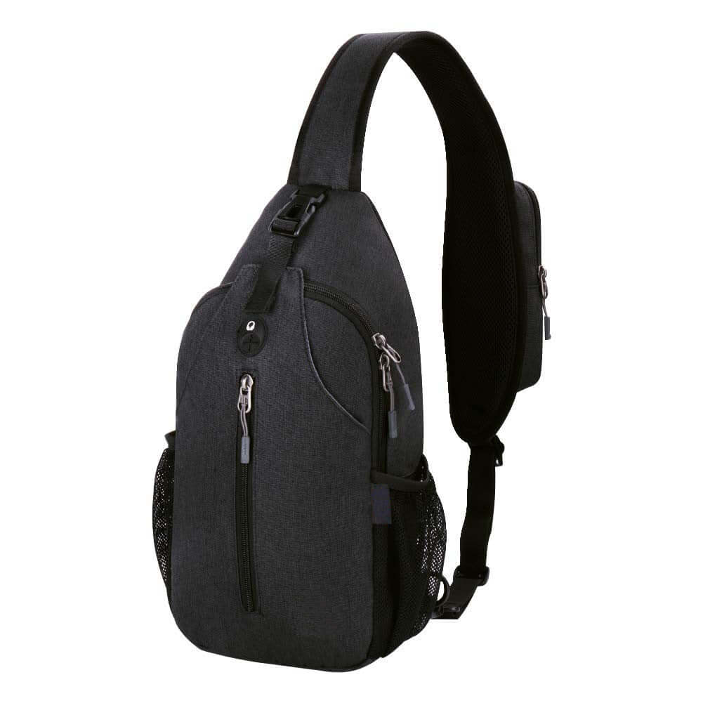 Sleek outdoor crossbody shoulder bag in durable nylon with solid color design, ideal for long excursions and daily use.