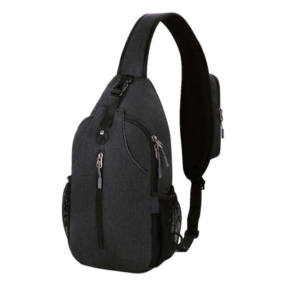Sleek outdoor crossbody shoulder bag in durable nylon with solid color design, ideal for long excursions and daily use.
