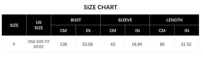 Size chart for Poncho Coat with Fur showing measurements in inches and centimeters.
