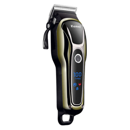 Professional Hair Cut Trimmer with durable ABS, ideal for efficient grooming and international use, featuring 100 turbo settings.