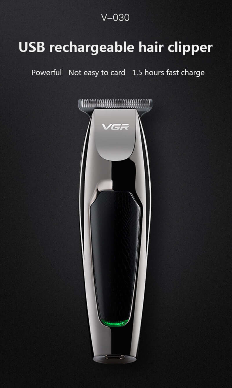 Professional Hair Clipper with sleek design and USB rechargeable feature offering powerful performance and quick charge.