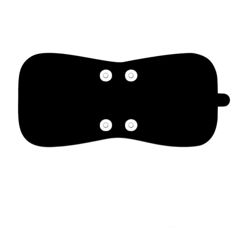 Silhouette of a Neck and Shoulder Massager with four circular features, designed for maximum comfort and convenience.