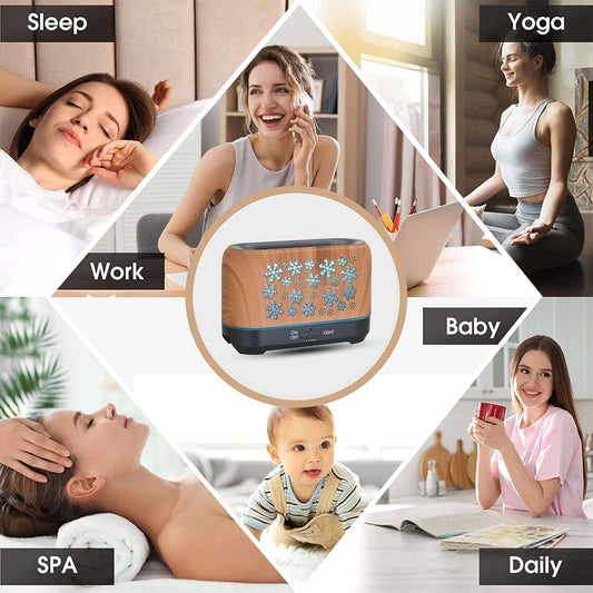 Snowflake Humidifier enhancing sleep, work, yoga, baby care, spa relaxation, and daily comfort.