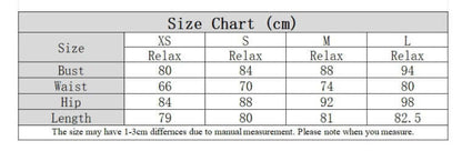 Size chart for the Sparkly Backless Mini Dress, detailing measurements for XS, S, M, and L in bust, waist, hip, and length.