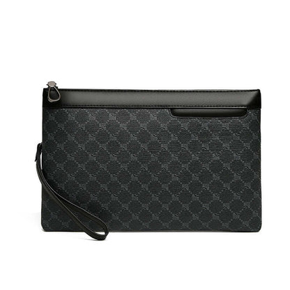 Classic Black Clutch Hand Bag in durable PU material with wrist strap, designed for timeless elegance and everyday use.