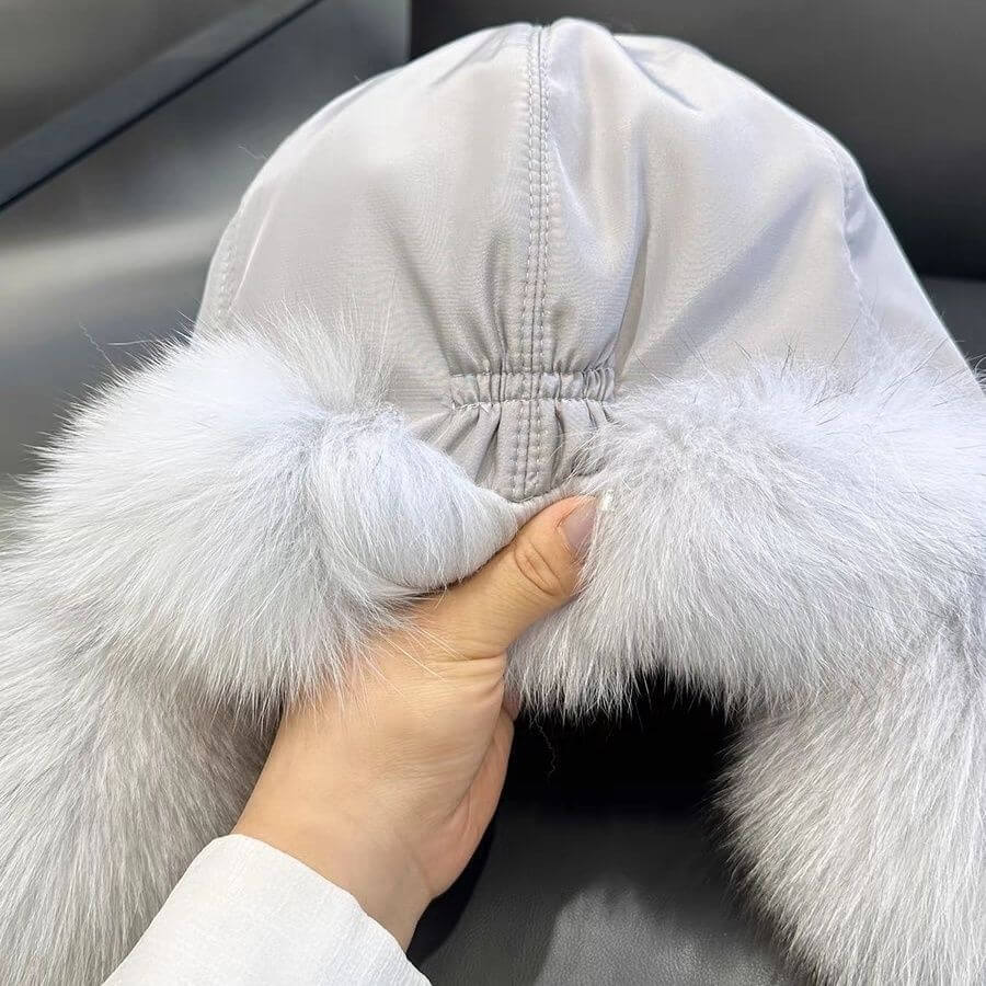 Close-up of a stylish Ushanka Fur Hat with plush fur trim, showcasing winter elegance and warmth.