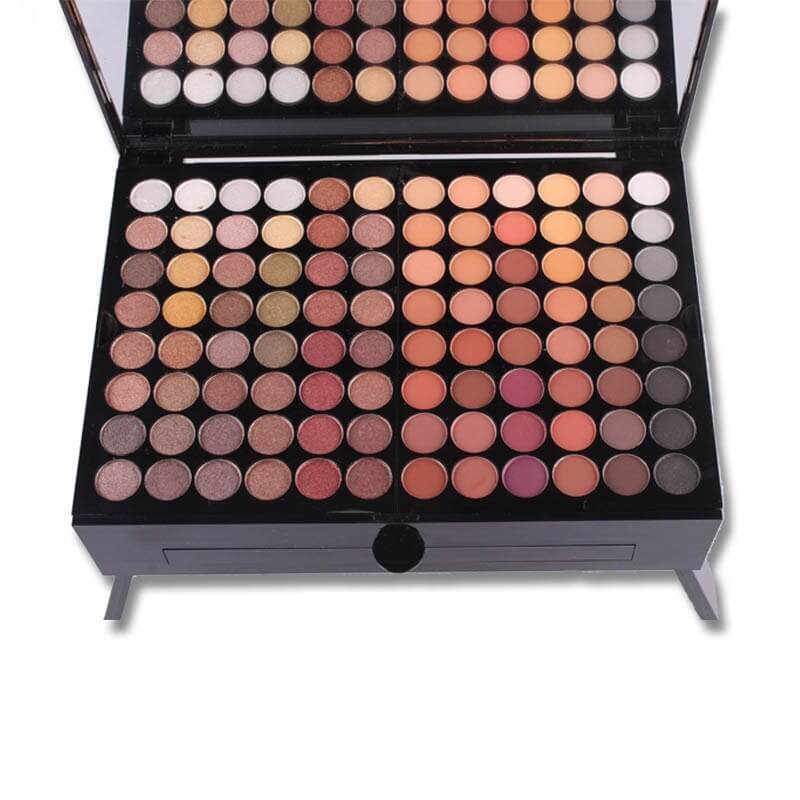 Vibrant Eyeshadow Box featuring 180 shades, perfect for versatile makeup looks, with a stylish and functional design.
