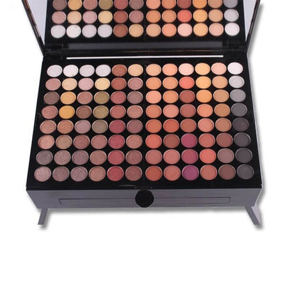 Vibrant Eyeshadow Box featuring 180 shades, perfect for versatile makeup looks, with a stylish and functional design.