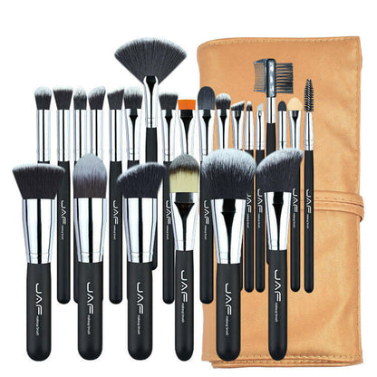Kit of Makeup Brushes with synthetic fibers, cruelty-free and hypoallergenic, includes various sizes for detailed and face applications.