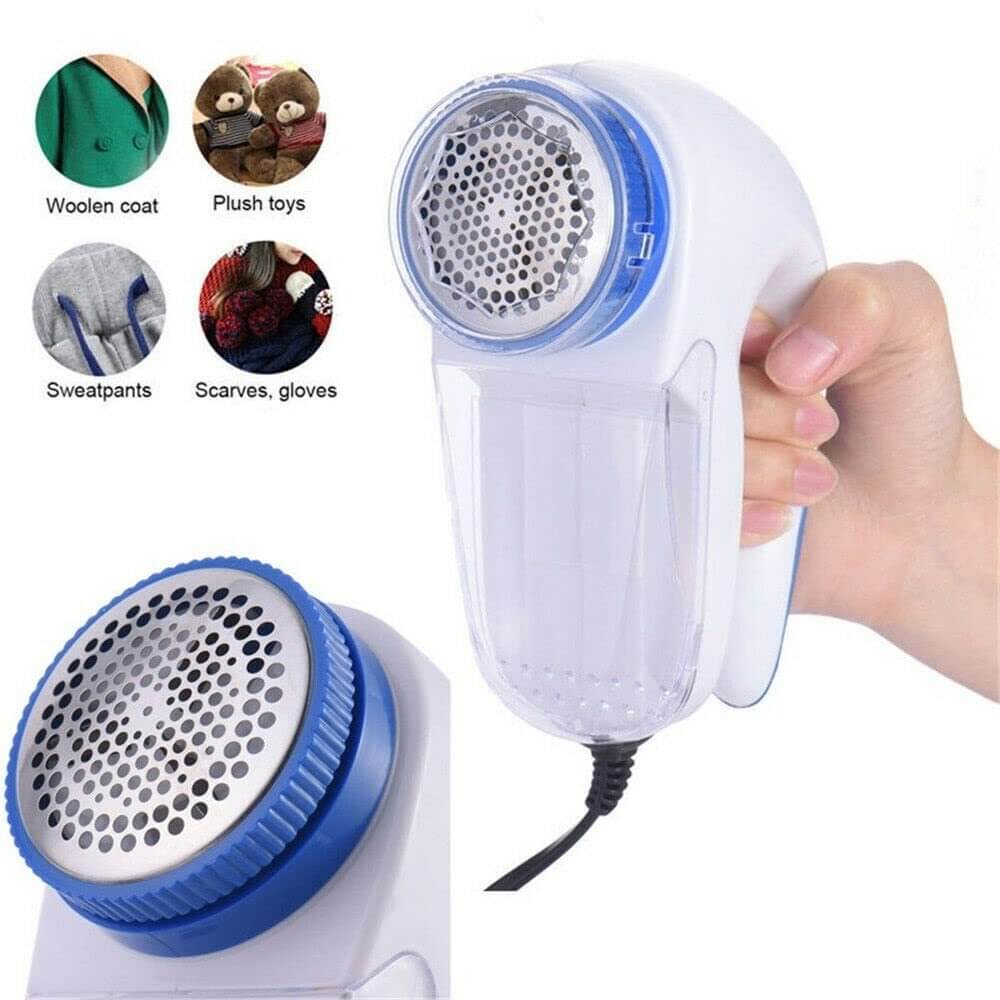 Lint Fabric Remover device for cleaning wool coats, plush toys, sweatpants, scarves, and gloves.