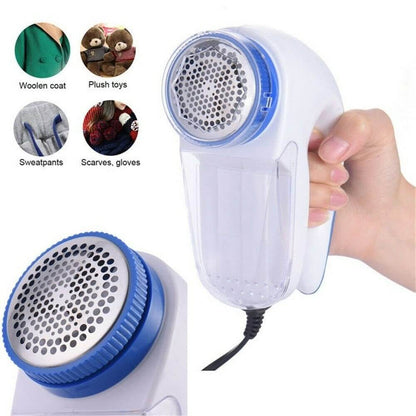 Lint Fabric Remover device for cleaning wool coats, plush toys, sweatpants, scarves, and gloves.