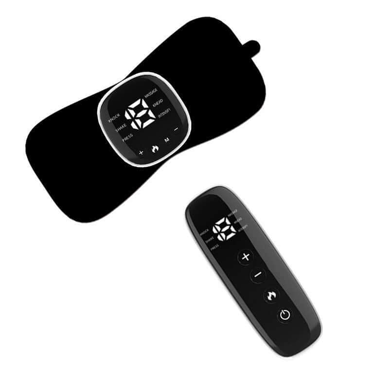 Neck and Shoulder Massager with wireless remote, featuring USB power and infrared therapy for effective relief. Black color.