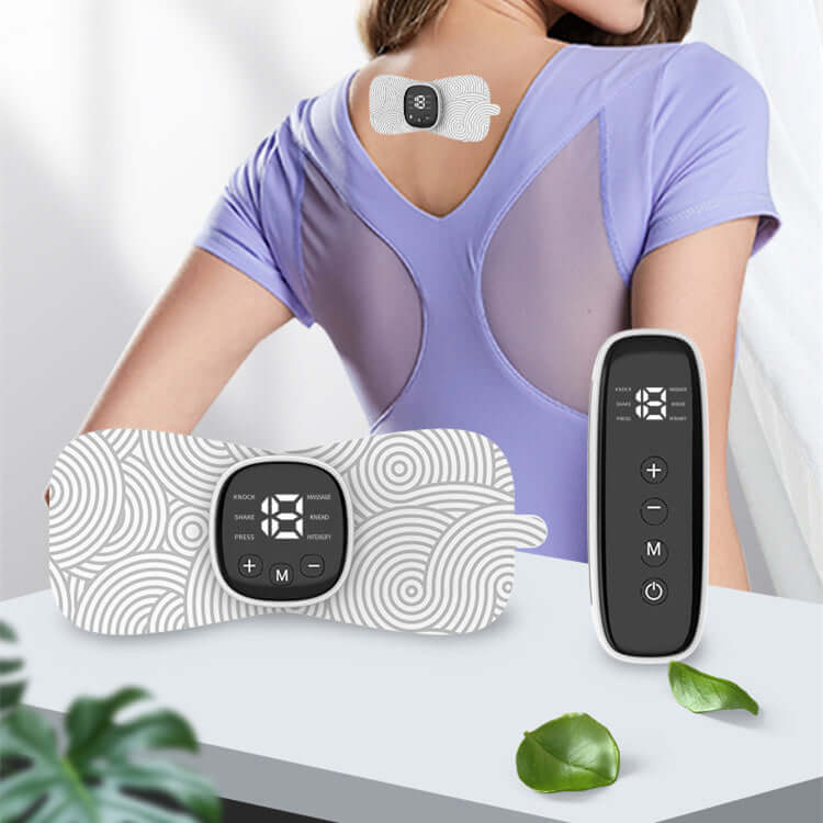 Wireless Neck and Shoulder Massager with remote control, featuring USB power for convenient use and built-in infrared therapy benefits.