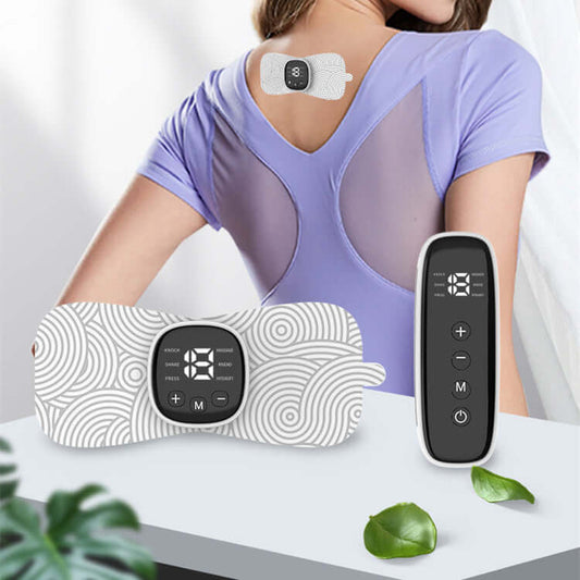 Wireless Neck and Shoulder Massager with remote control, featuring USB power for convenient use and built-in infrared therapy benefits.