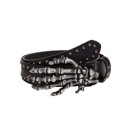 Stylish Skeleton Hands Belt with studded design, perfect for making a bold fashion statement.