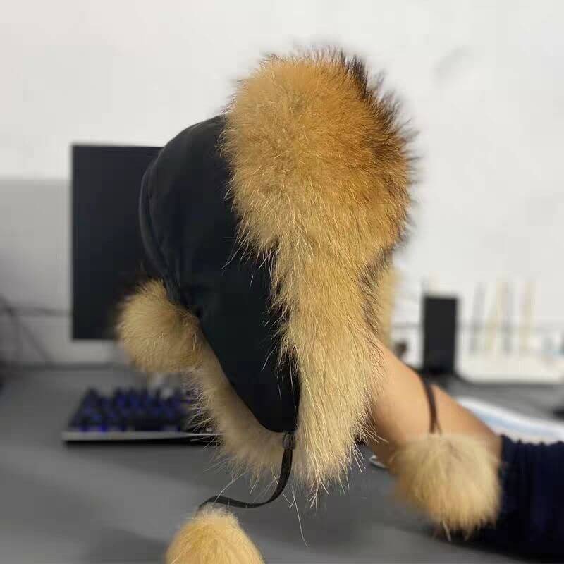 Chic Ushanka Fur Hat with plush fur trim, perfect for winter elegance and warmth.