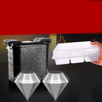 Whiskey Ice Mold Tray with diamond-shaped ice molds and a durable tray, perfect for enhancing your drinking experience at home.